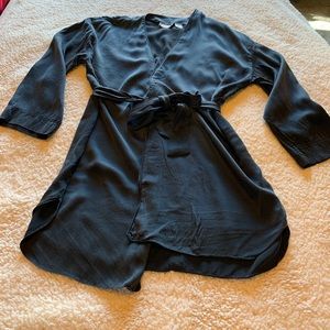 Victoria Secret Silk Robe, black, one size
